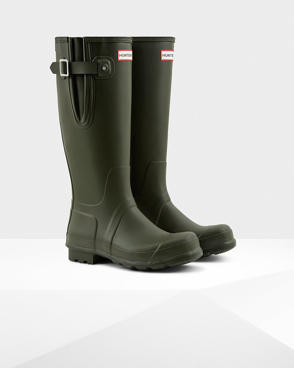 Hunter Hombre Original Side Adjustable - Botas de Lluvia Verde Oscuro Oliva - 418-AVMRSY